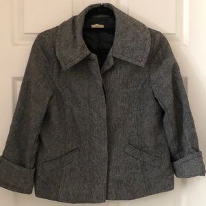 Black with white dots crop blazer